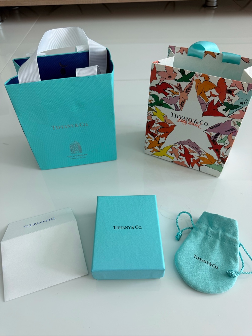 Tiffany & Co. Signature Blue Gift Packaging Set with Colorful Gift Bag
